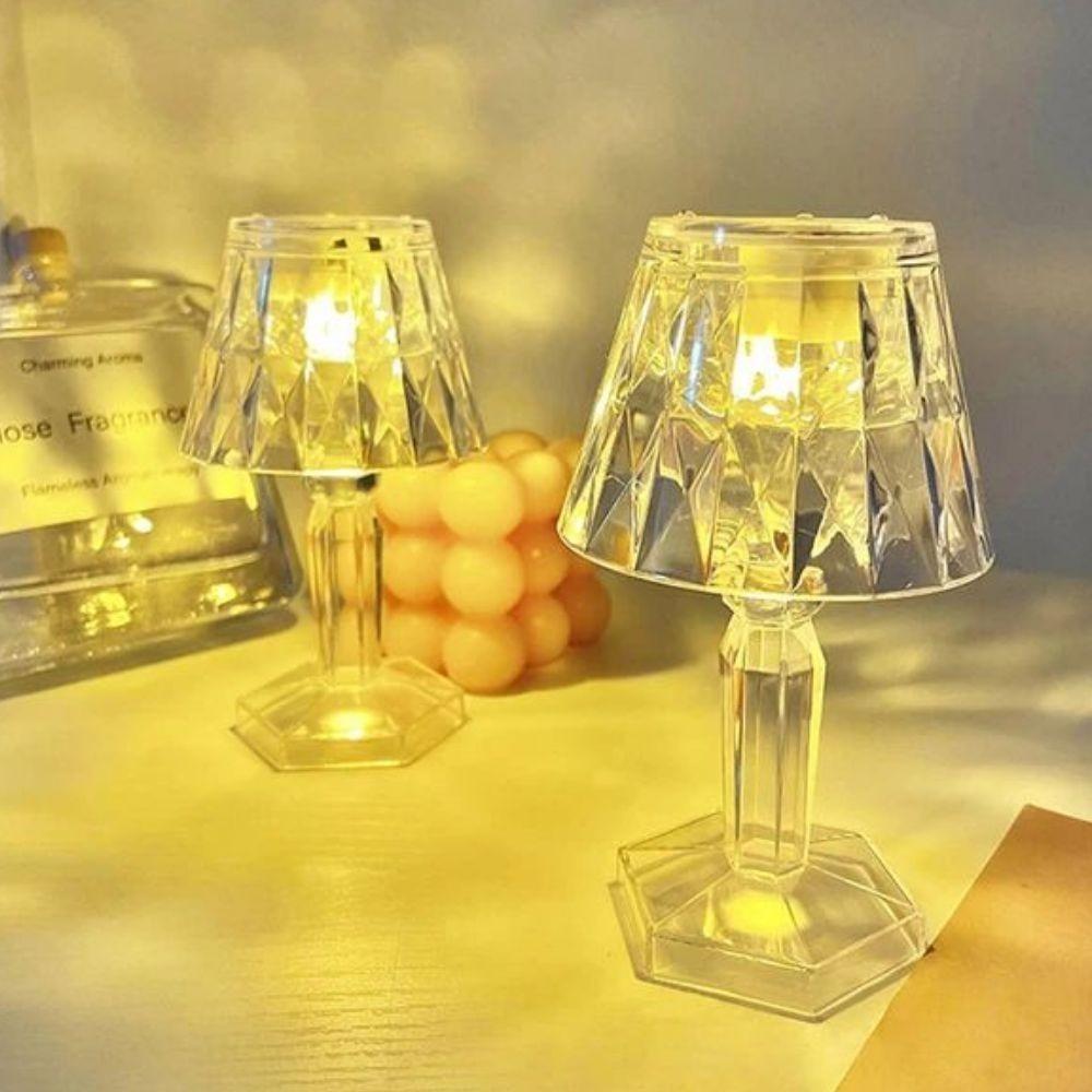 Small white Crystal Night Lamp